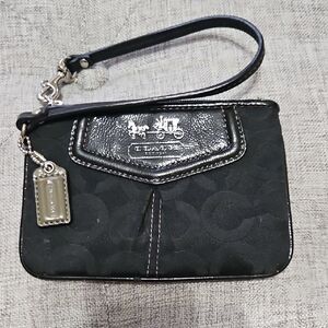 Coach Black and Silver Wristlet